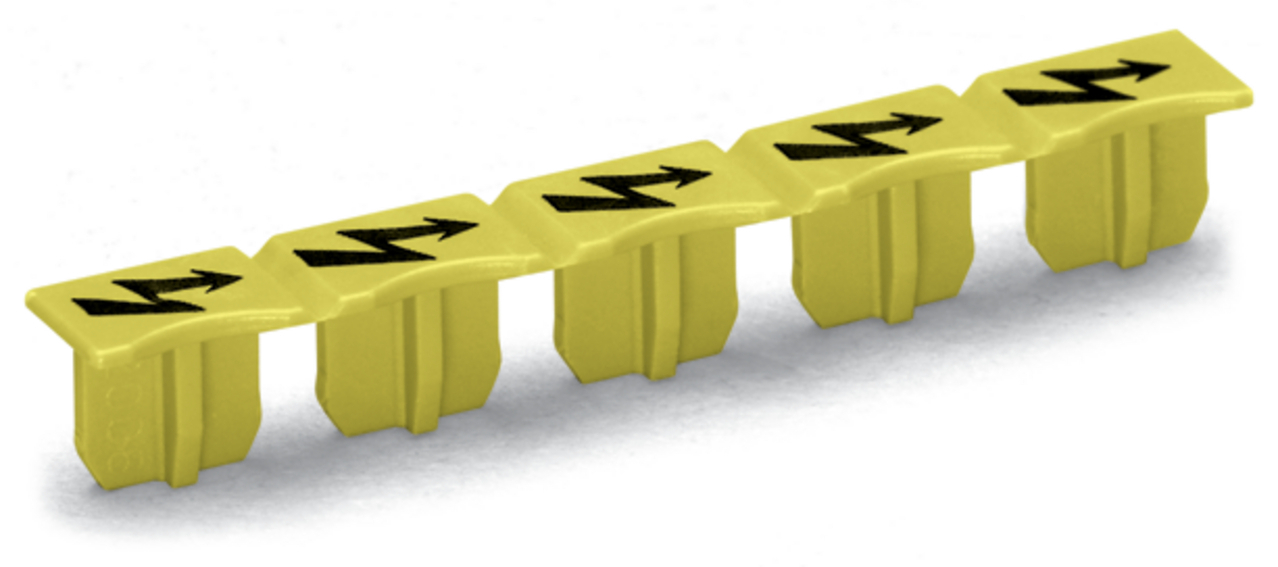 2016-115 High Voltage Protectice Warning Marker, Yellow Legend, Polyamide