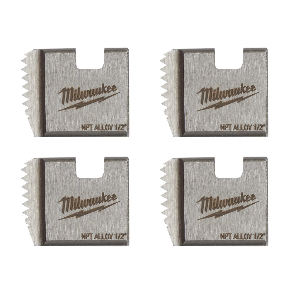 48-36-1101 48-36 Portable Pipe Dies, 1/2 in Conduit/Pipe, 11-1/2 |in Thread NPT Thread, Right Thread, 4 Pieces, For Use With 2874-20 M18 FUEL Pipe Threader w/ ONE-KEY/2870-22 M18 FUEL Compact Pipe Threader w/ ONE-KEY Kit, Alloy Tool Steel