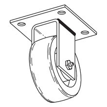 SA154ZN Rectangular Plate Slotted Angle Rigid Caster, 4 in W, Phenolic