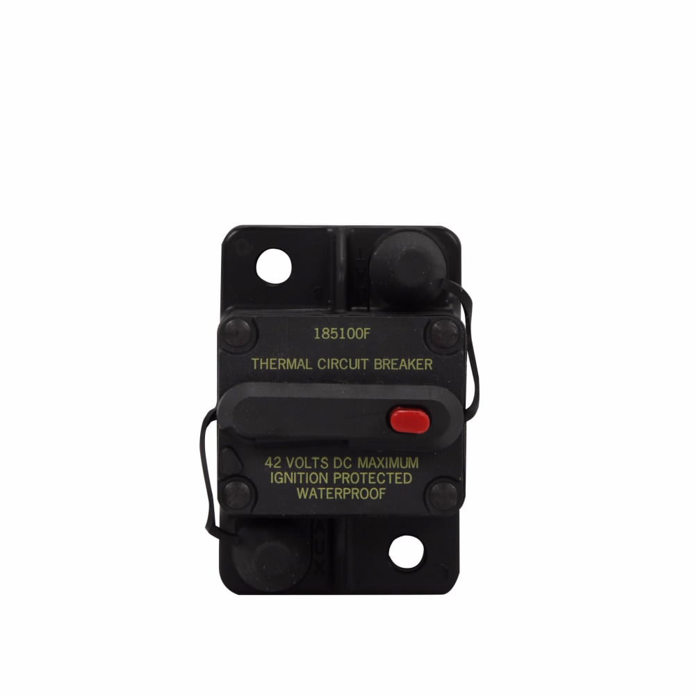 Eaton Bussmann series CB185 automotive circuit breaker, Switchable, 48 Vdc, 100A, 3 kAIC, Automotive, type III, high amp, Single-pole, Waterproof