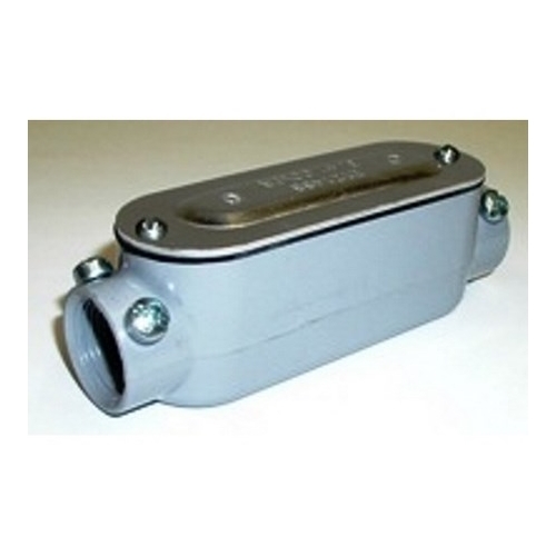 C-42CGC Bridgeport 5 Series Type C Combination Conduit Body With Cover, Gasket, 3/4 in Hub, 85 Form, 7.2 cu-in Capacity, Die Cast Aluminum, Enamel Painted