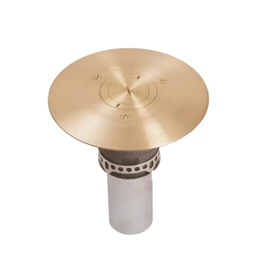 FFPT3-BRS Steel City Poke-Through Base Unit With Cover, 3 in Hole, 7 in Dia Cover, Die Cast Zinc/Steel