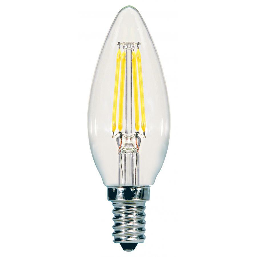 S9961 Dimmable LED Lamp, 6 W, 60 W Incandescent Equivalent, E12 Lamp, C11 Shape, 500 Lumens