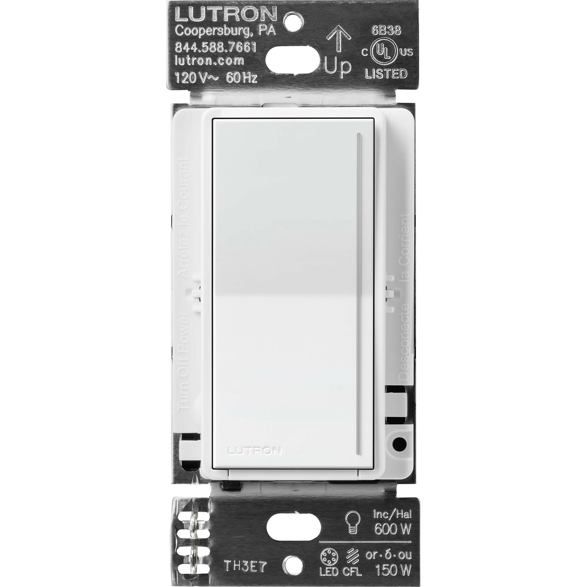 STCL-153MH-WH Sunnata LED+ Dimmer Switch, 150W LED, 1 Pole/Multi-Location, No Neutral Required, 120V, White
