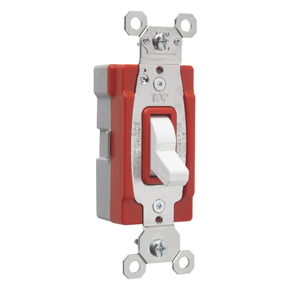PT20AC1W PlugTail Single Pole 20 Amp Toggle Switch, White