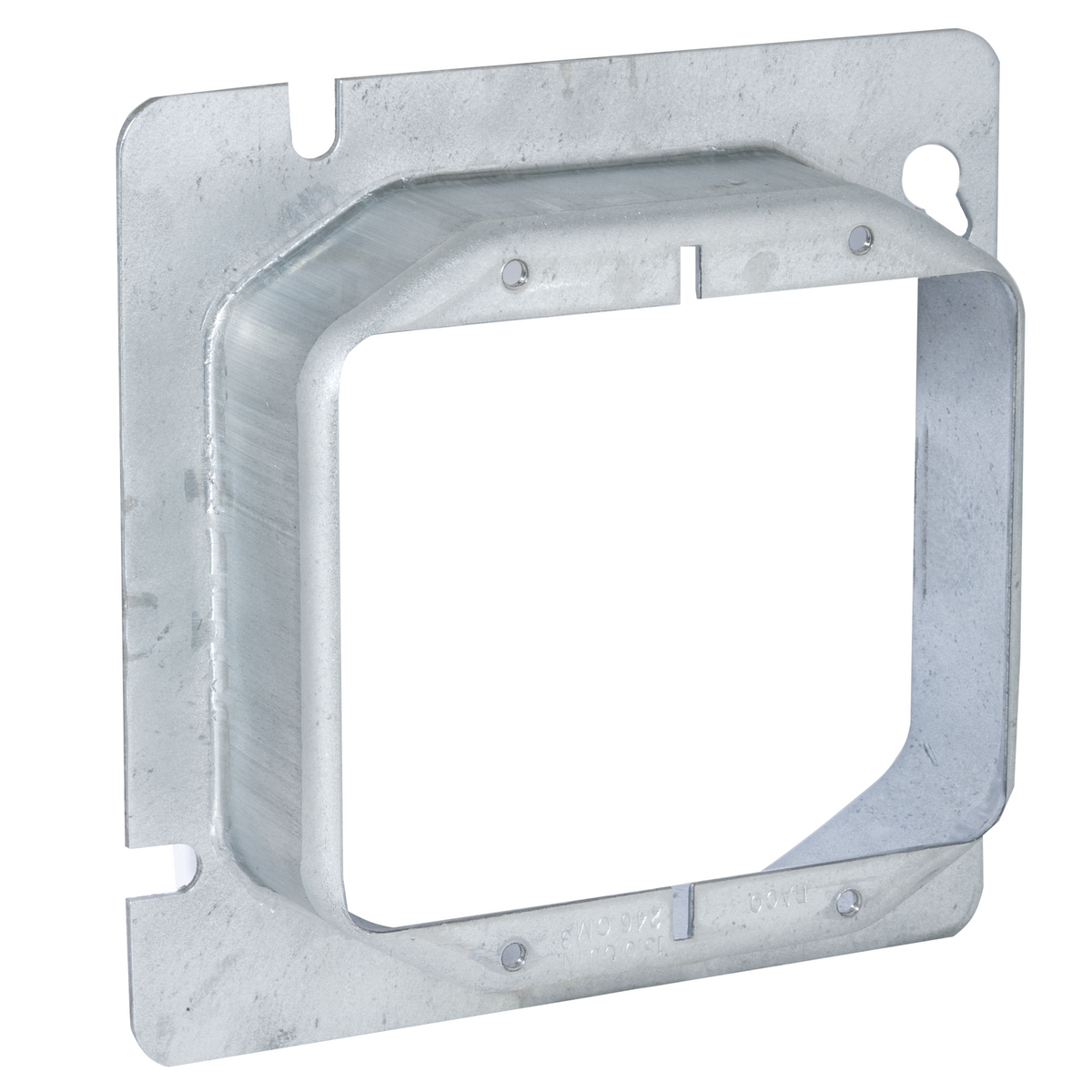 820 2-Device Raised Box Cover, 4-11/16 in L x 4-11/16 in W, Duplex/GFCI Receptacle/Switch Cover, Drawn Steel