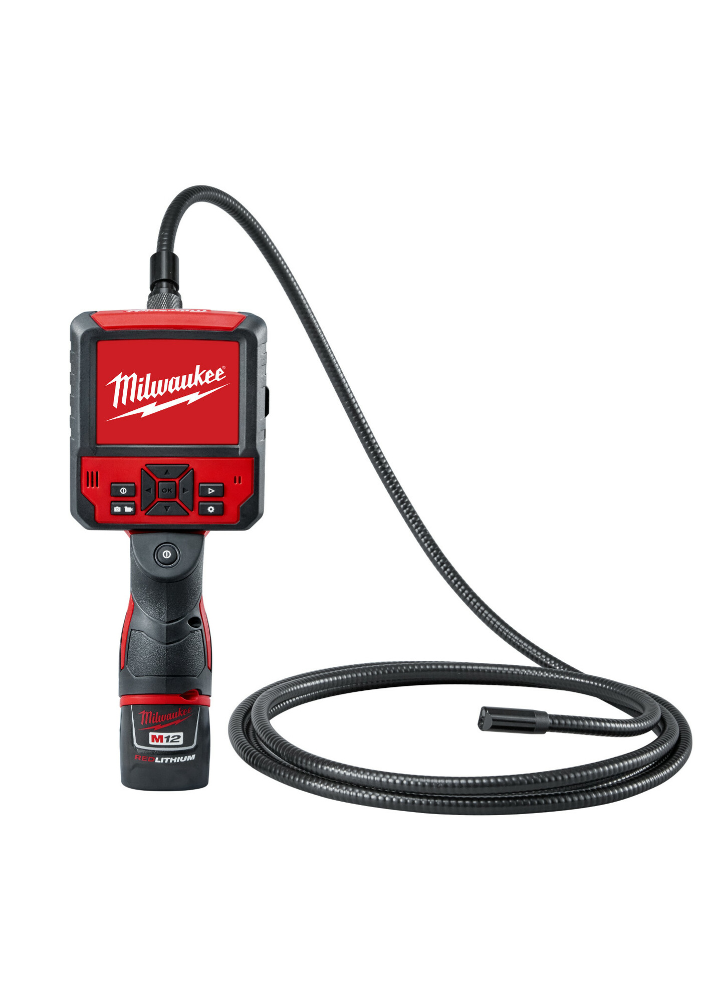 2316-21 M12 Inspection Camera Cable Kit, 9 ft L Probe, 3-1/2 in Wireless LCD Display