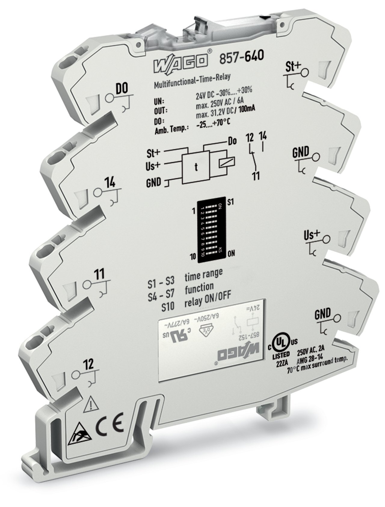 857-640 Time Relay Module, 24 V DC, 6 A