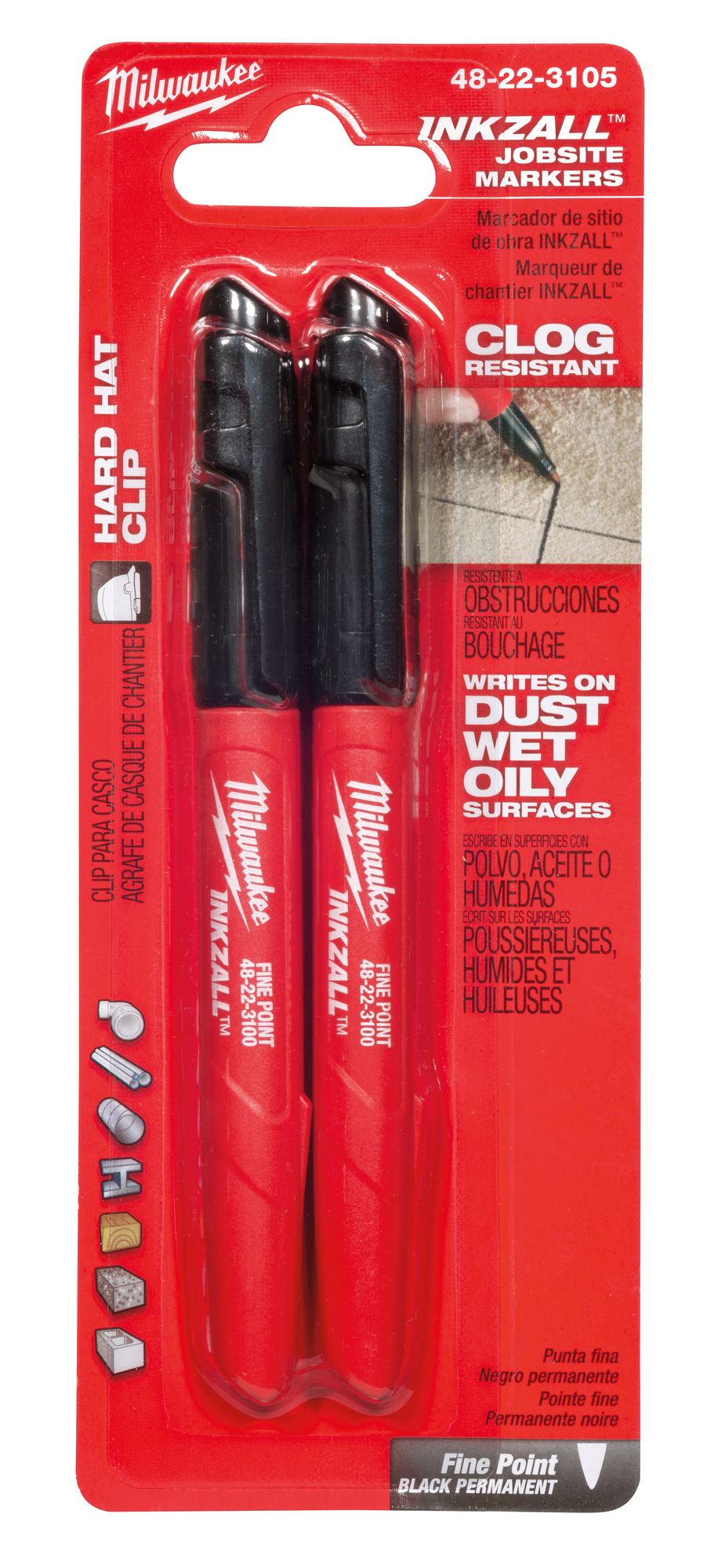 48-22-3105 Permanent Industrial Marker, Fine Tip, Acrylic, Black