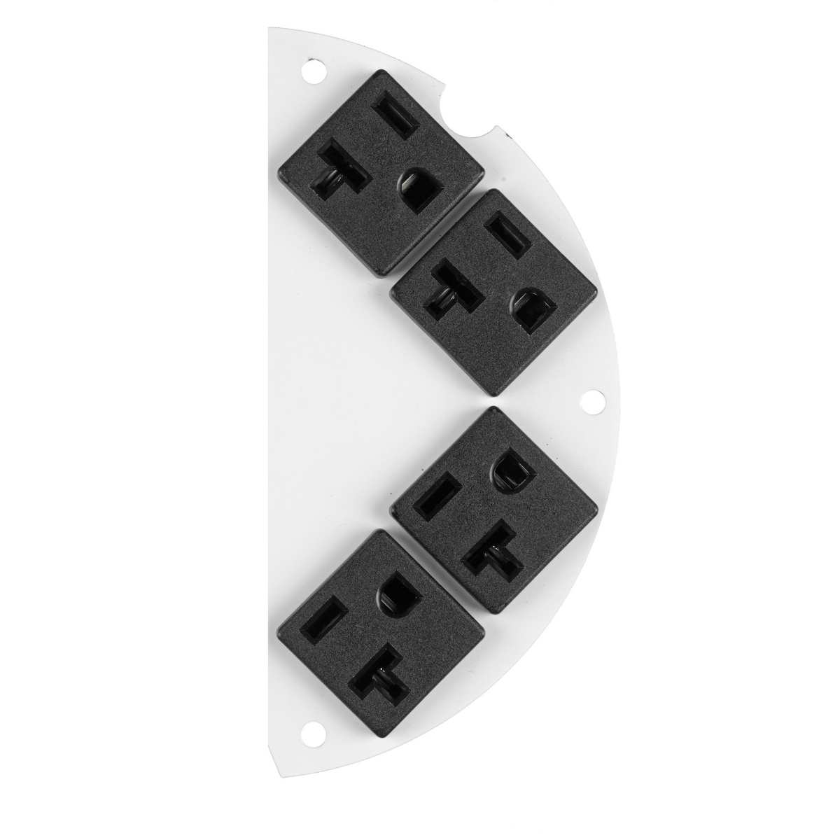 S1R6SPH 50/50 Split Right Side/Standard Sized Sub Plate With (4) 20 A Pre-Wired Receptacle Cubes, 5-1/4 in L x 2.48 in W, Steel