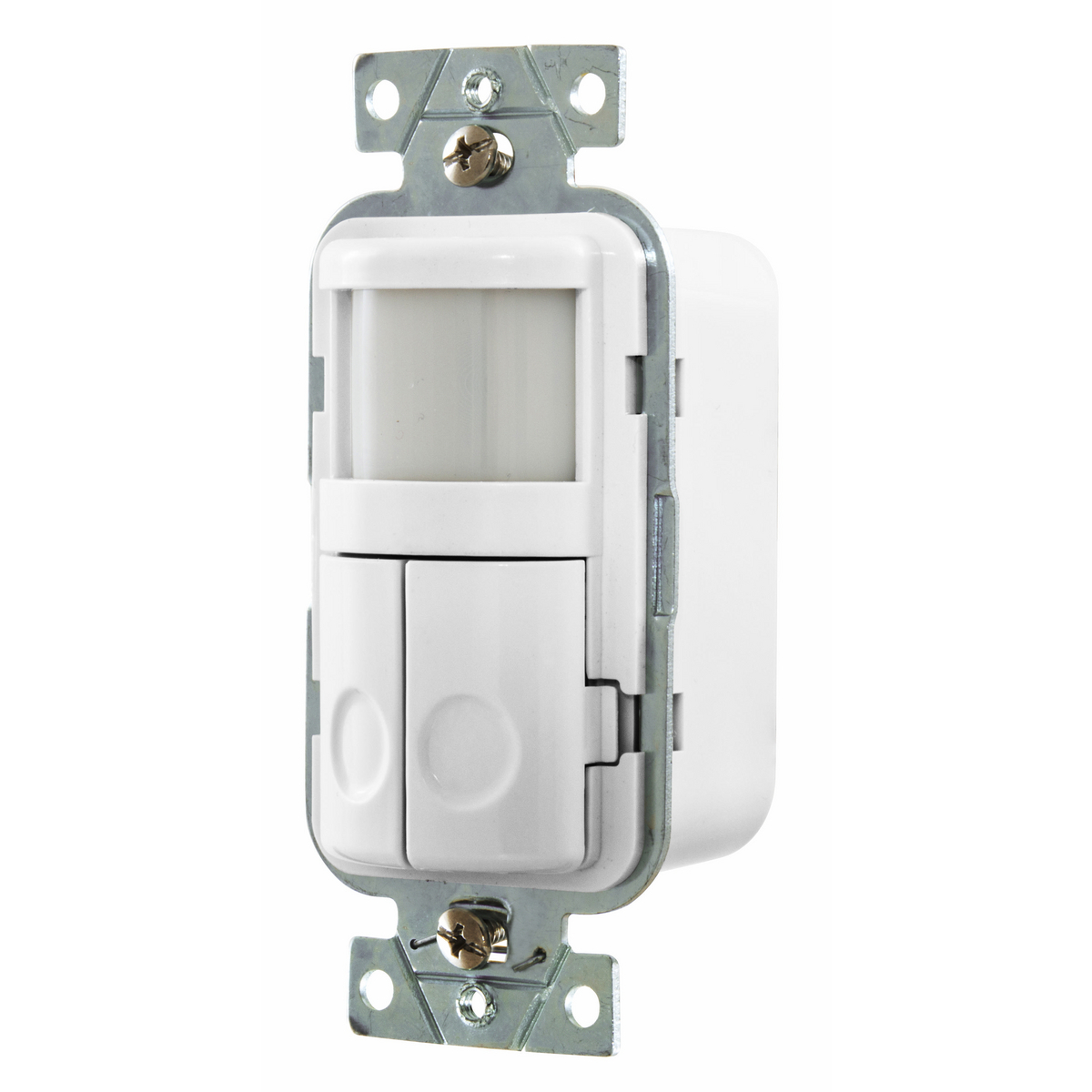 WS1021W WS Series Dual Circuit Wall Switch Vacancy Sensor, 120 VAC, Passive Infrared Sensor, 1200 sq-ft Coverage