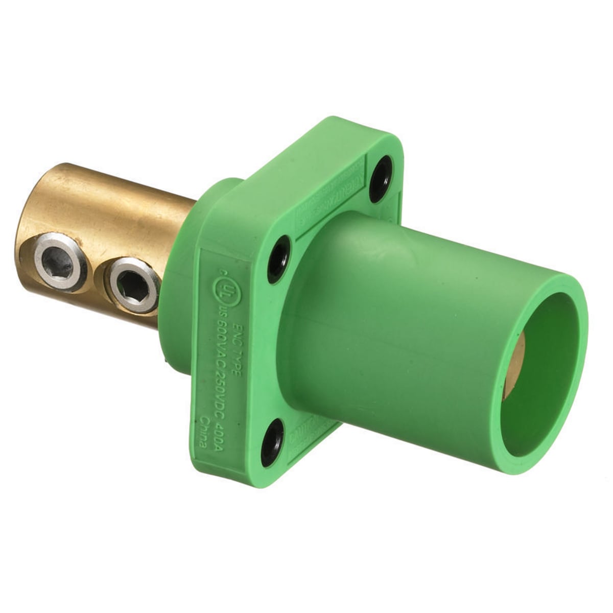 HBLMRGN 16 Series 1-Phase 1-Pole Male Heavy Duty Single Pole Receptacle, 600 V AC/250 V DC, 400 A, 4 to 4/0 AWG Wire, Screw Terminal Connection, 3R/4X/12K NEMA Rating
