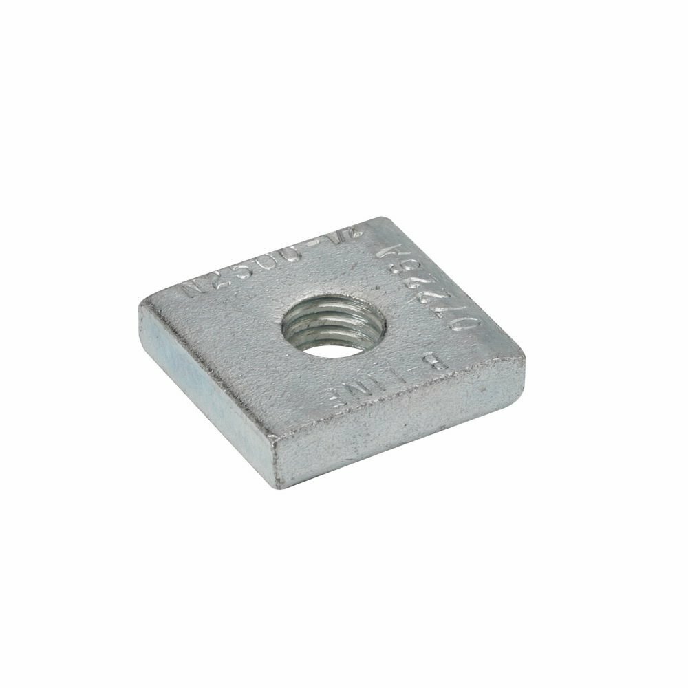 N2500-1/2ZN Tolco Insert Square Nut, 1/2-13 Thread, For Use With 2500 Spot Insert, Steel