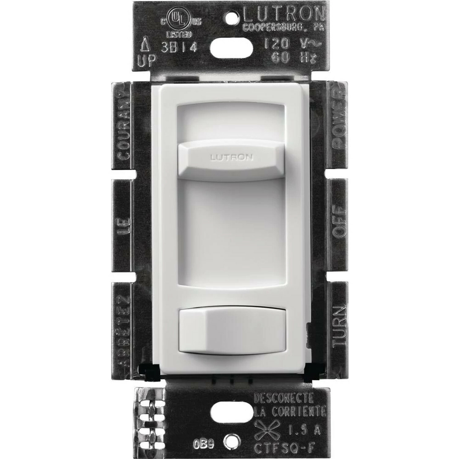 CTFSQ-F-WH Skylark Contour Quiet 3-Speed Fan Control, No Neutral Required, 1.5 Amp Ceiling Fan, 120V, 1 Pole/3-Way, White