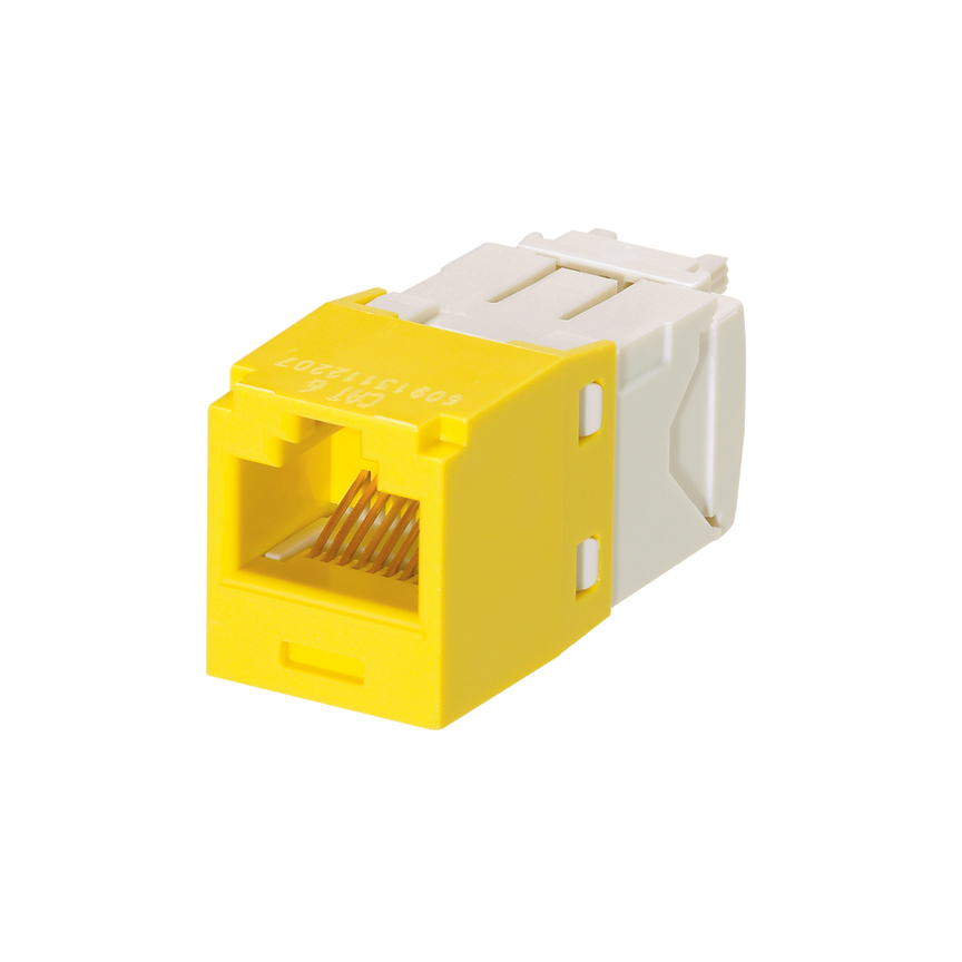 CJ688TGYL-24 PanNet TX6 Plus 8-Position 8-Wire Universal TG Style Unshielded Jack Module, Cat 6 RJ45/Mini-Com Module, Surface Mount, 1 Port, ABS/Polycarbonate, Yellow