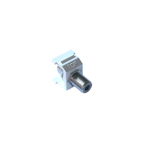 CON-1C-WH  Coaxial Cable Jack Connector, F-Style for 6-Port Frame, 75 Ohm, White