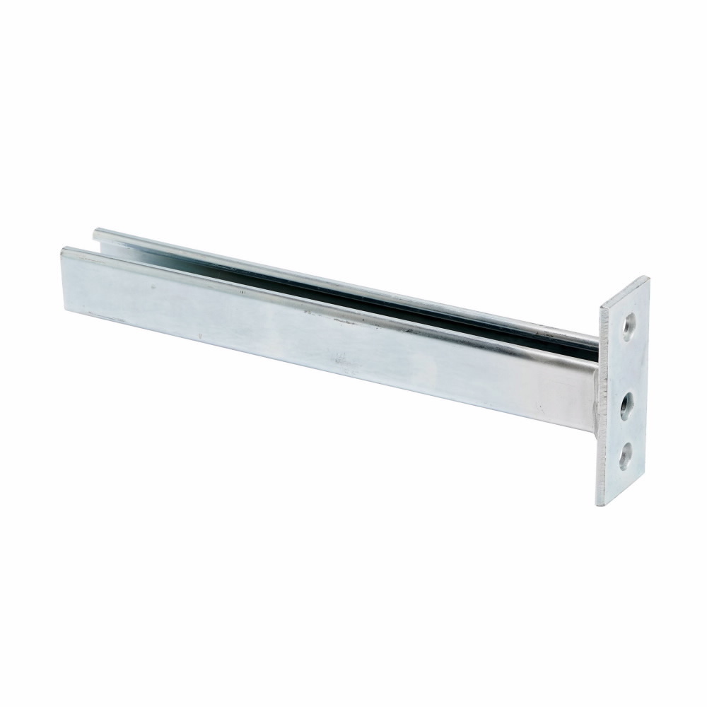 B409-6ZN Single Channel Bracket, 2 Holes, 6 in L x 2 in W x 7/32 in THK, Steel