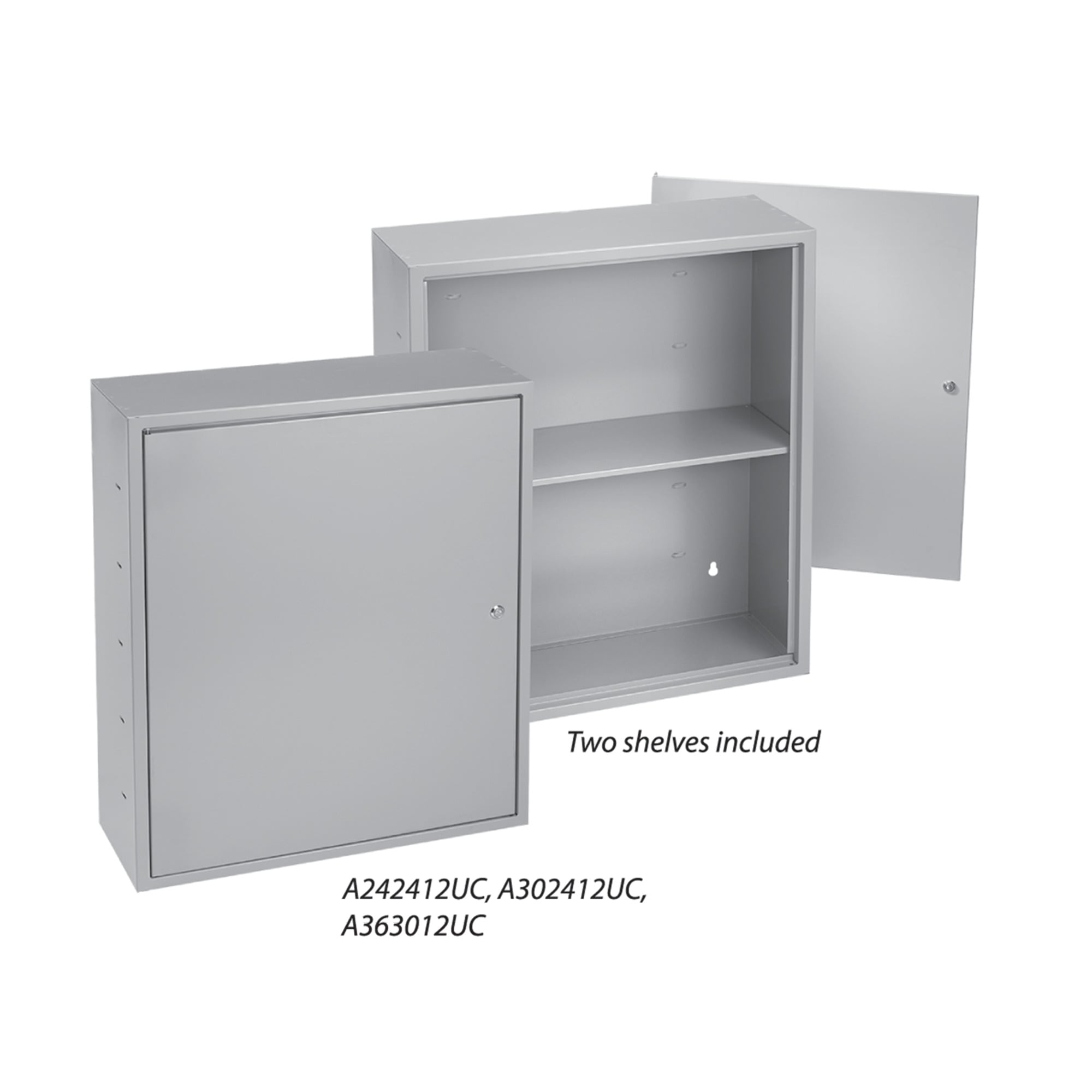 A302412UC A1UC Locking Shelf Model Utility Cabinet, 30 in L x 24 in W x 12 in D, NEMA 1/IP30 NEMA Rating, Steel
