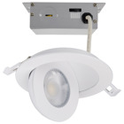 9 Watt CCT Selectable - LED Direct Wire Downlight Gimbaled - 4 Inch Round - Remote Driver - White