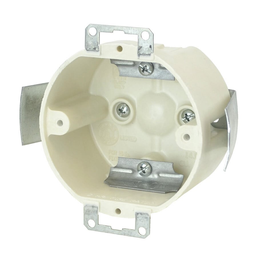 9338-ESC2 FiberglassBOX Premier Series Fixture Support Box, Fiberglass Reinforced Polyester/Thermoset, 14 cu-in, 4 Knockouts, 2 in D