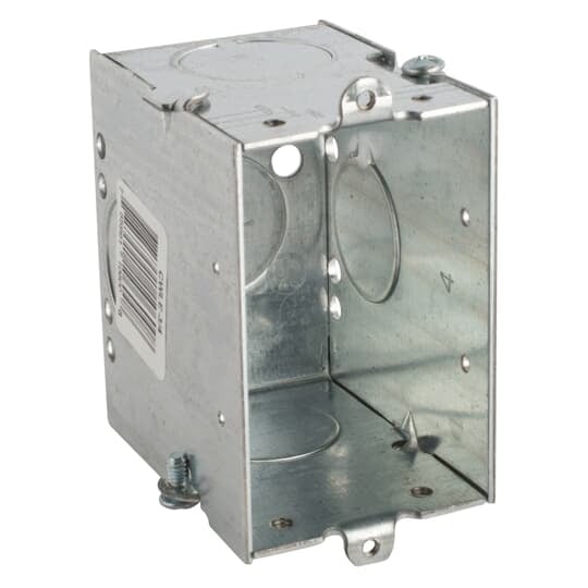 CWLE-3/4 Steel City Gangable Switch Box With Knockout, Steel, 14 cu-in Capacity, 1 Outlets, 2 in W x 2-3/4 in D x 3 in H