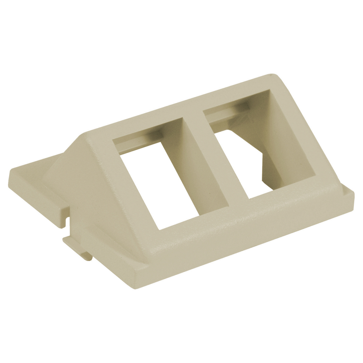 IM2KA15EI 1.5-Unit Angled Horizontal Unloaded Snap-Fit Keystone Module, 2 Gangs, 2 Ports, Data/Fiber/Audio/Video Module, Snap-Fit Mount, ABS