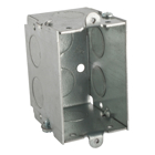 Gangable Switch Box, 12.5 Cubic Inches, 3 Inches Long x 2 Inches Wide x 2-1/2 Inches Deep, 1/2 Inch Knockouts, Galvanized Steel, Flat Bracket Offset 9/16 Inch from Face, For use with Conduit