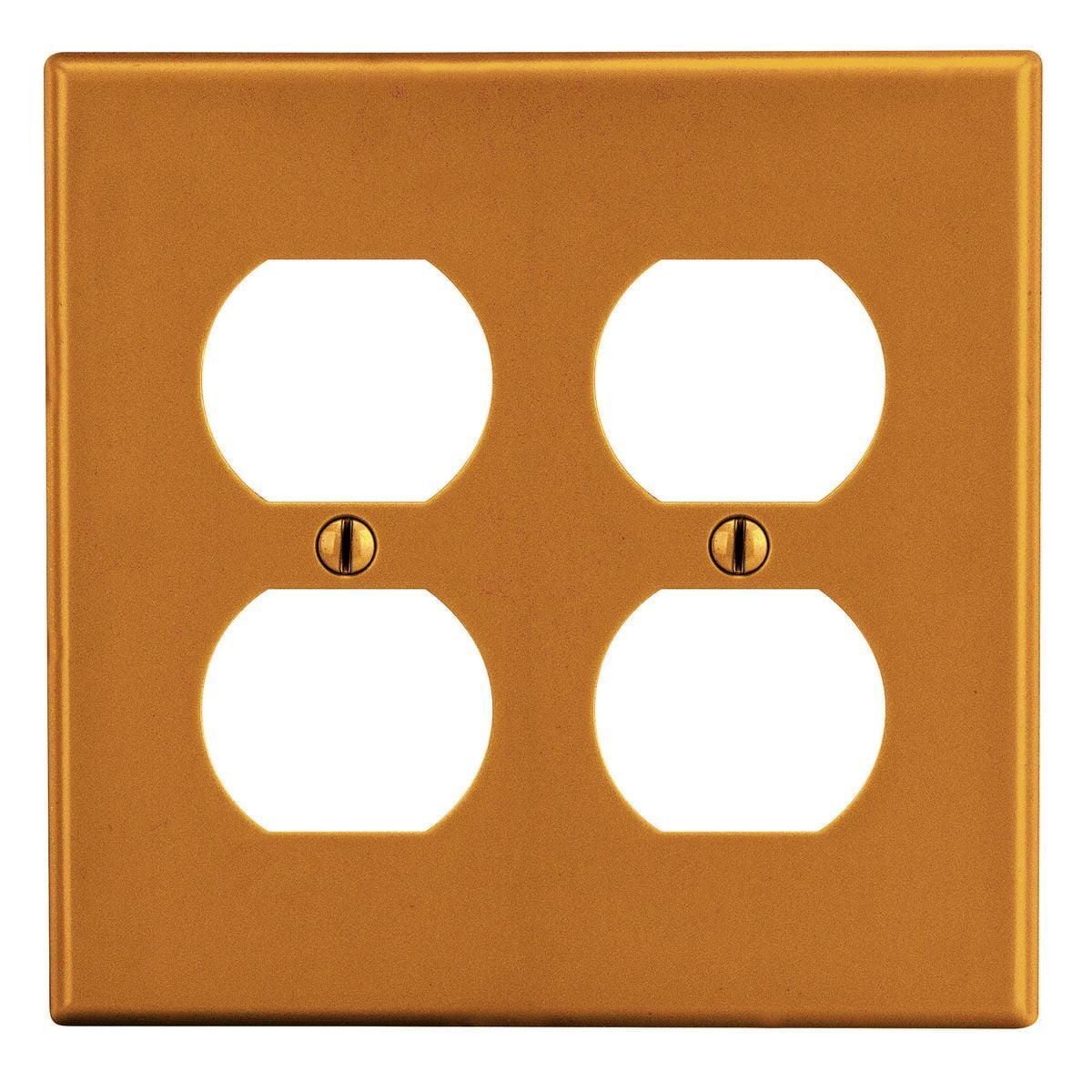 P82OR Non-Metallic Standard Wall Plate, 2 Gangs, 4.69 in W x 4.63 in H, Polycarbonate Thermoplastic, Orange