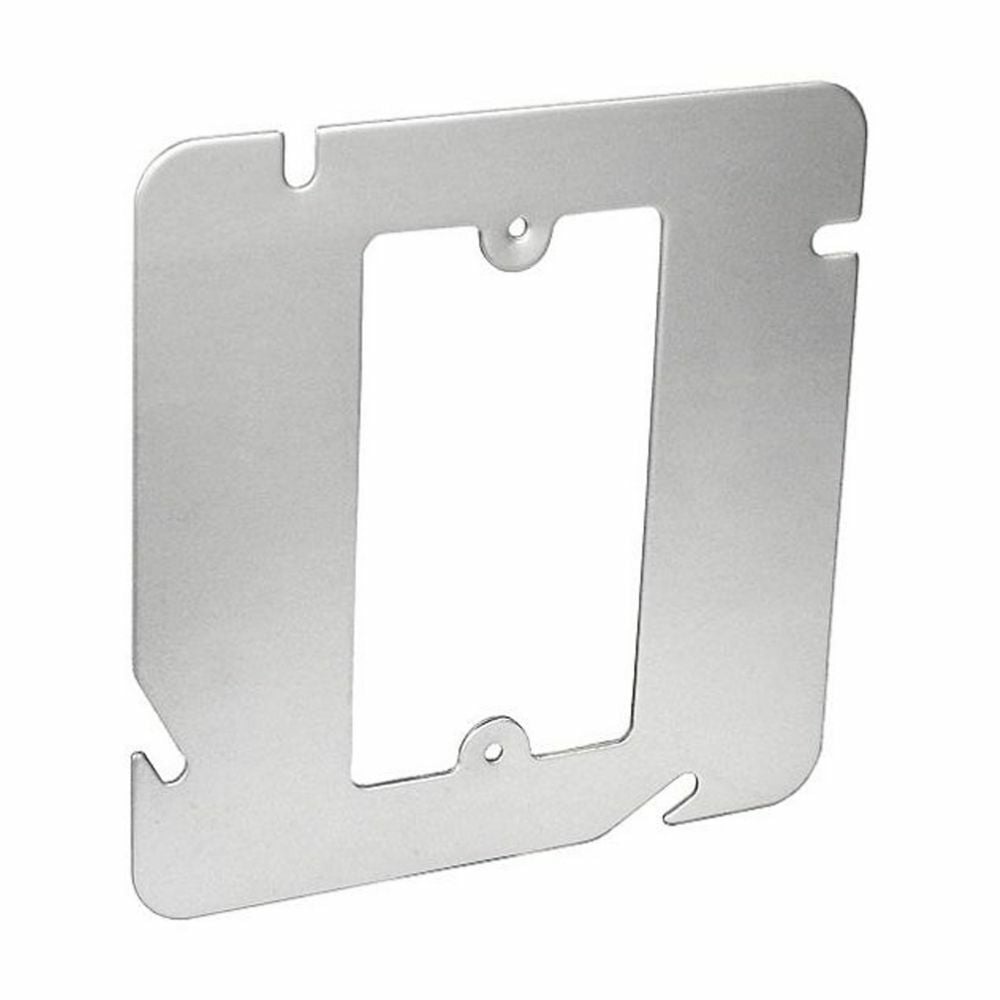 Eaton Crouse-Hinds series square cover, 4-11/16" box, Flat, one device, Steel