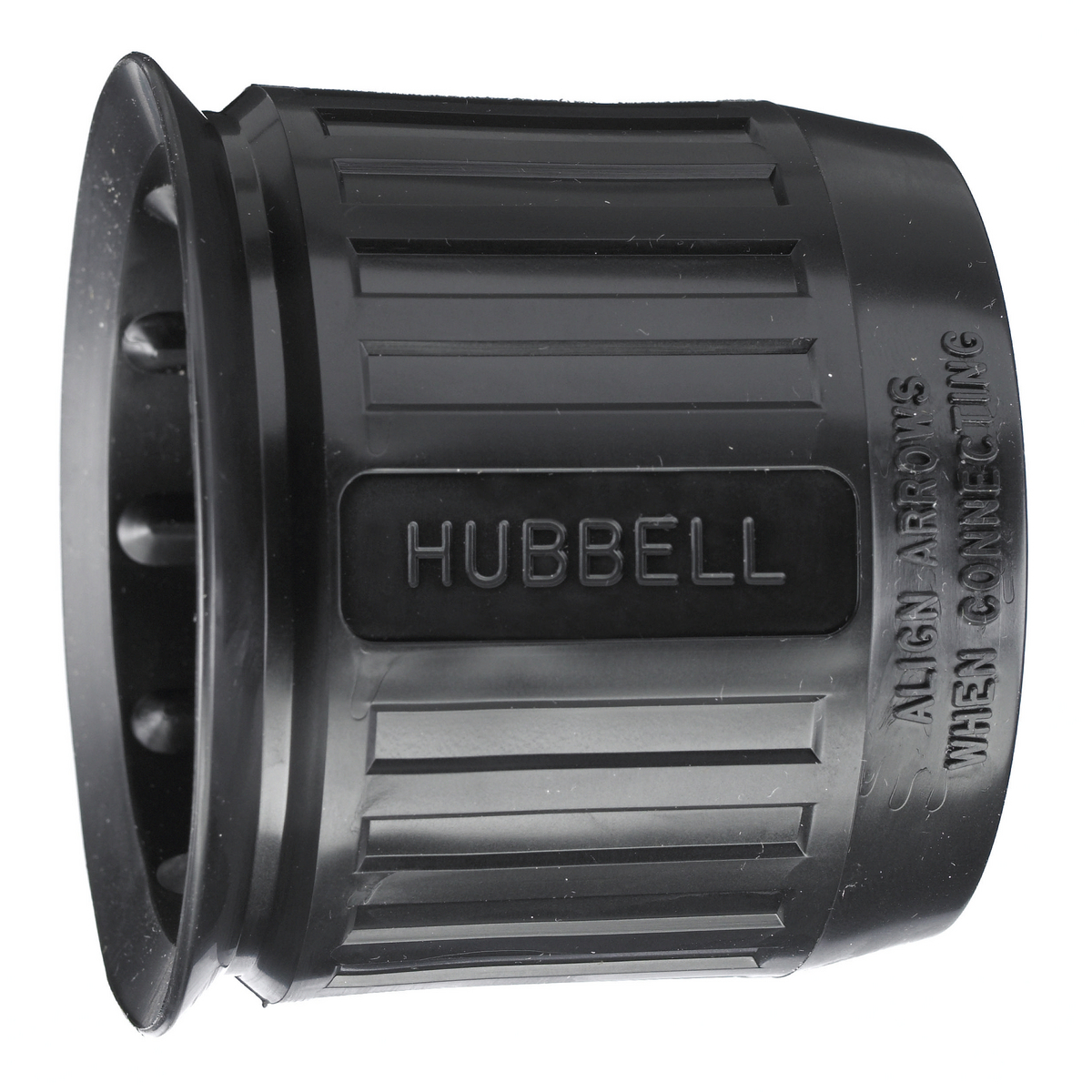 HBL20425B Long Mini Standard Molded Weatherproof Boot, For Use With 30 A Hubbellock Plug and Connector, Device Mount, -40 to 75 deg C, Device Mount, Elastomer, Black