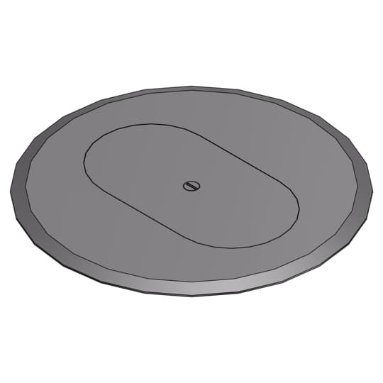 P-68-DRC-GRY Steel City MopTite Non-Metallic Carpet Plate and Cover, 6 in Dia, Polycarbonate