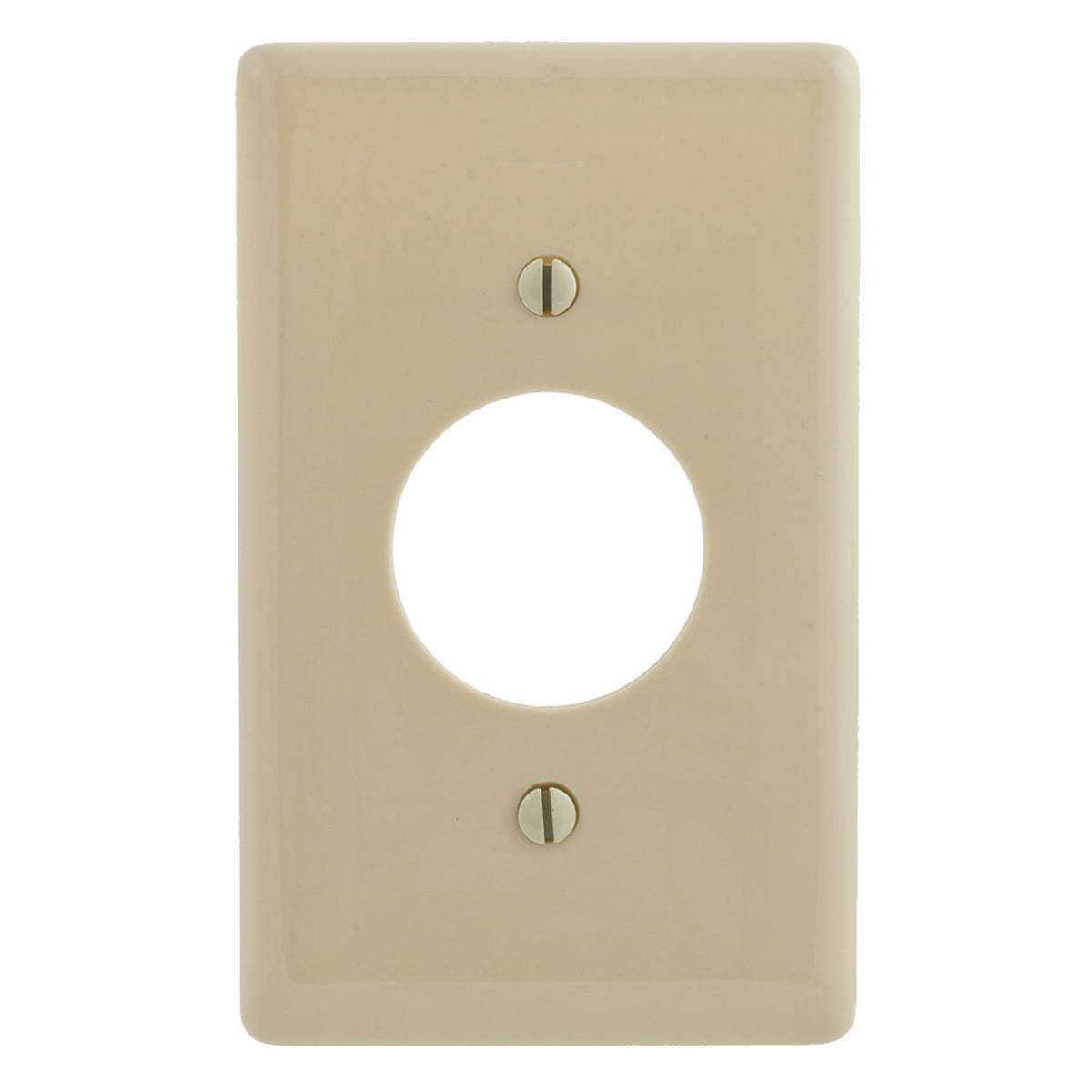 NP7I Standard Receptacle Wall Plate, 1 Gangs, 4.62 in W x 2.87 in H x 0.25 in D, Nylon, Ivory