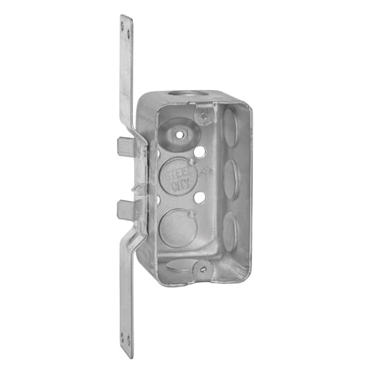 58371V1/2-25 Steel City Drawn Style Utility Box, Steel, 14.5 cu-in Capacity, 1 Gangs, 1 Outlets, 7 Knockouts