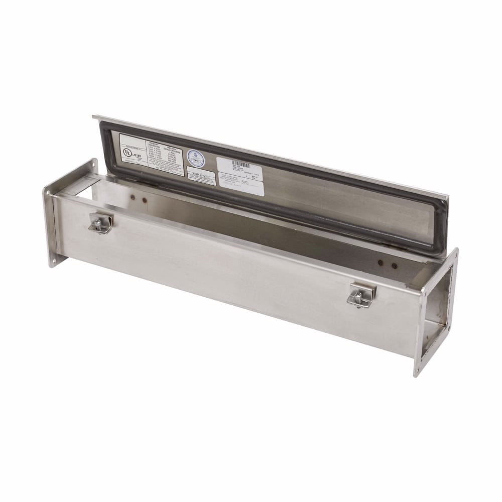 6660-4XSFW Seamless Poured In-Place Straight Section Wireway, 60 in L x 6 in W x 6 in H, Hinged/Screw Clamp Cover, 304 Stainless Steel