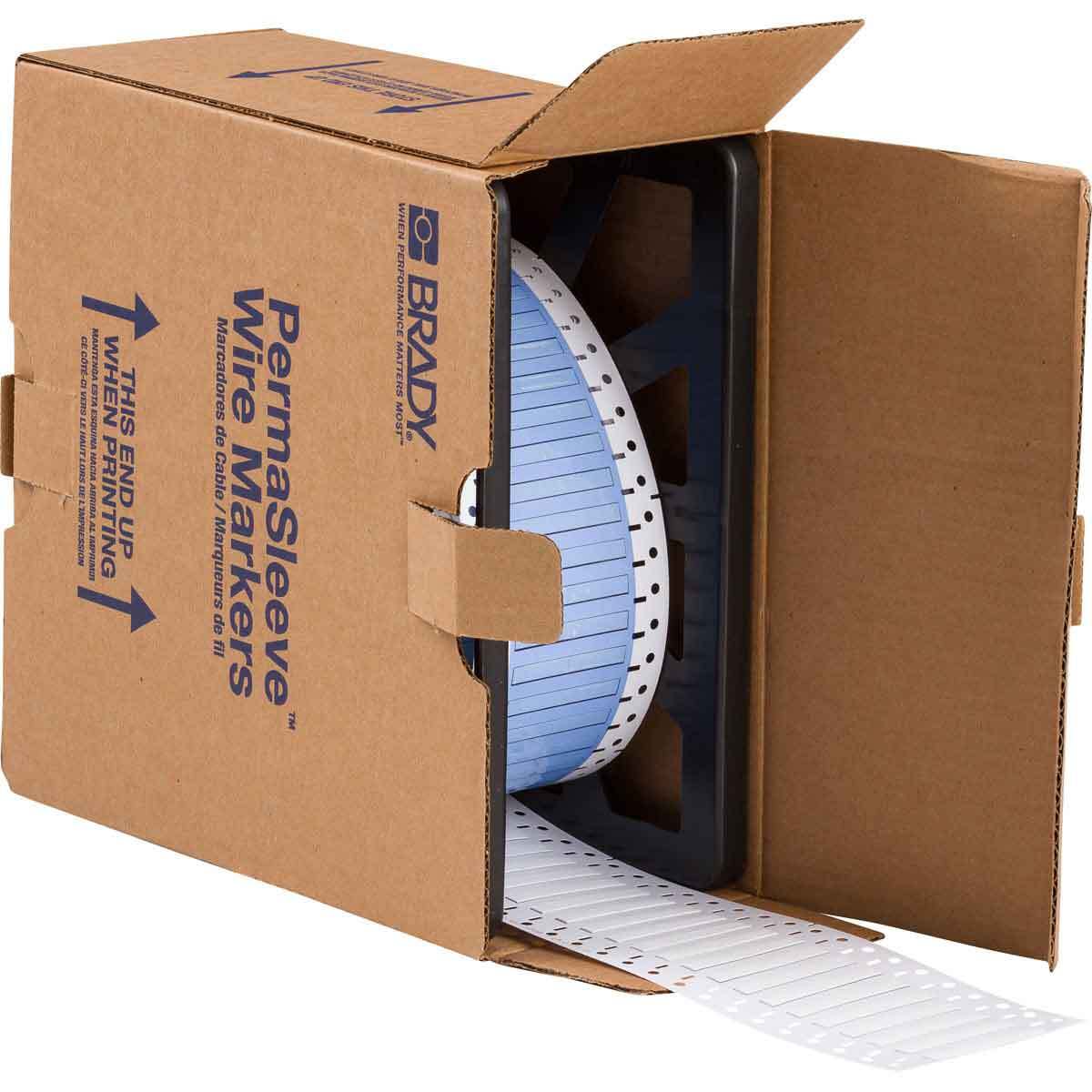 PS-125-2-WT-2 PermaSleeve 1-Sided Heat Shrink Wire Marker Sleeve, 22 to 16 AWG Wire, 1 in L x 1 in W, B-342 Polyolefin