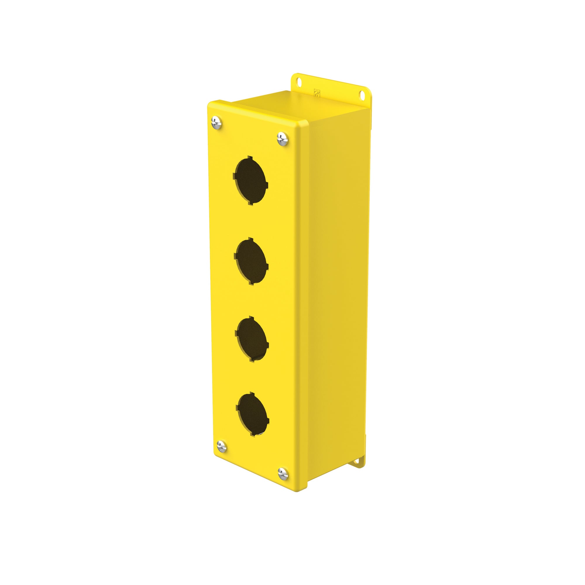 E4PBY Standard Pushbutton Enclosure, 11-1/4 in L x 3.47 in W, 4 Outlets, NEMA 12/13 NEMA Rating, Mild Steel