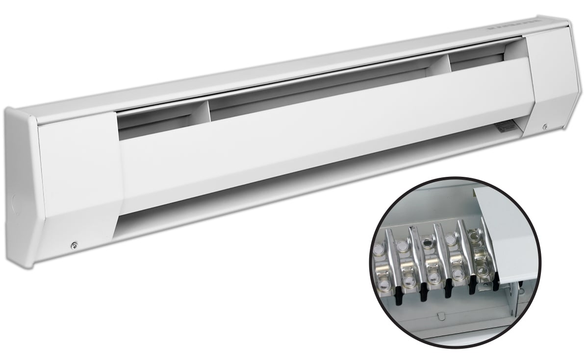 3K2407BW K Series Electric Baseboard Heater, 240 V AC, 750 W, Wall Mount