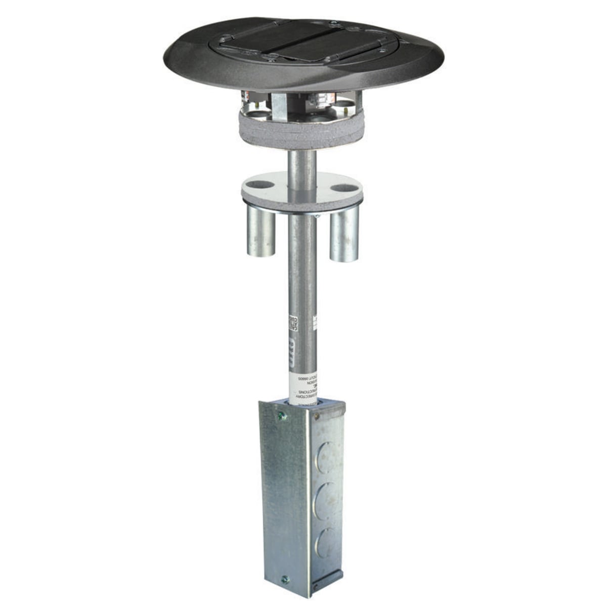 S1PT4X4BLJ 1-Piece Flush Standard Sized Poke-Through Assembled Unit With Junction Box, 4 in Hole, 8 in Dia x 0.46 in THK Cover, 300 lb Capacity, Composite