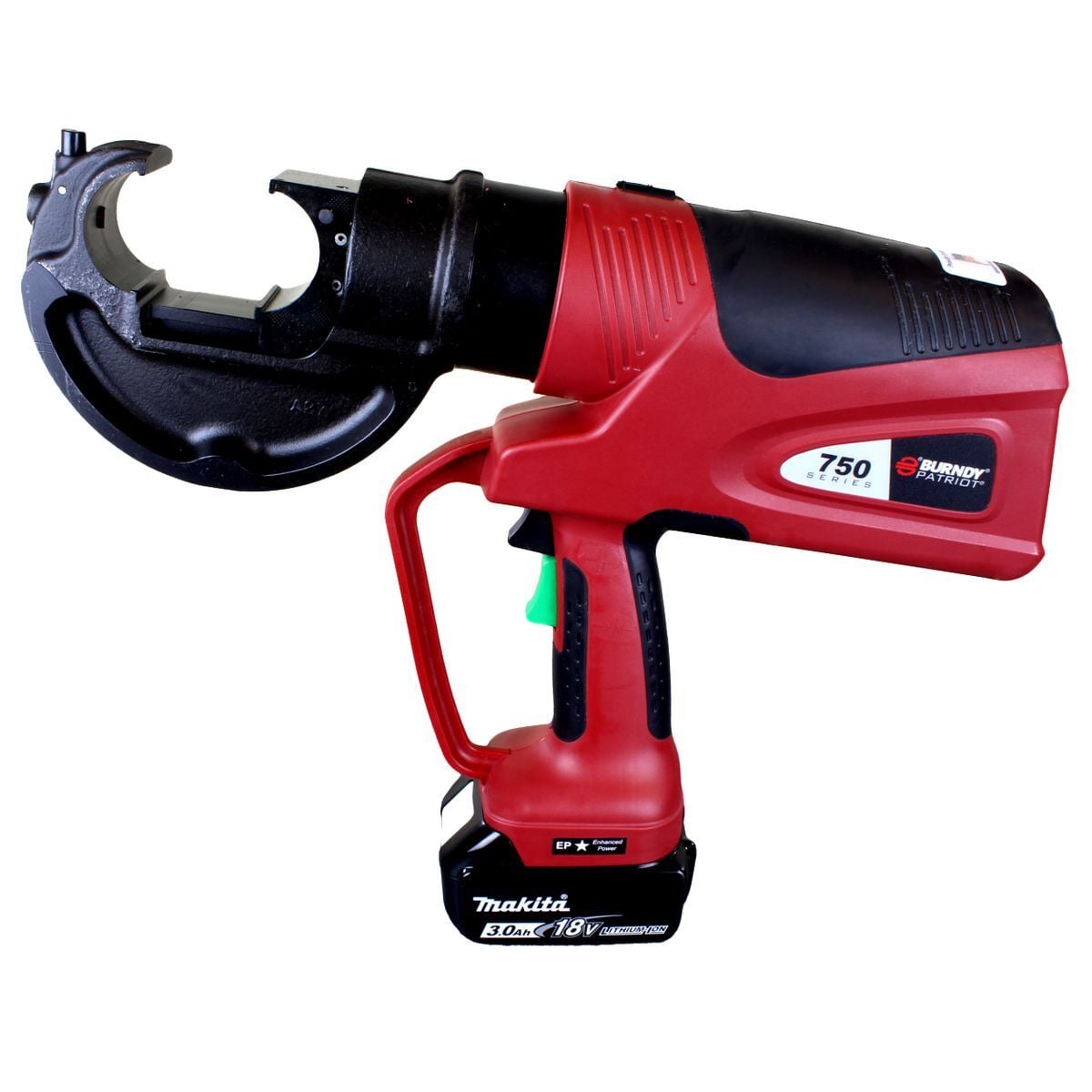 PAT750LI C-Head Battery Actuated Self-Contained Hydraulic Cordless Crimper, 8 AWG to 500 kcmil, 8 AWG to 587.2 kcmil Crimping, 12 ton Crimping, 18 V, Li-Ion Battery, 15-3/4 in OAL