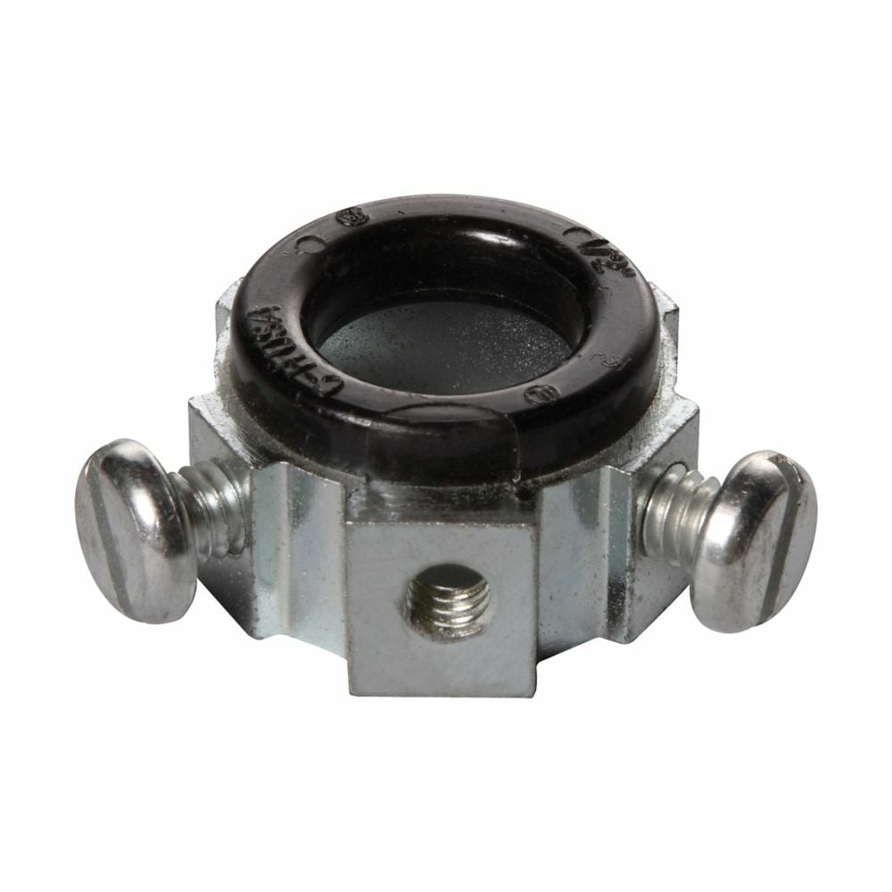 HS1036 Setscrew Threadless Throat Conduit Bushing, 2 in Trade, Malleable Iron, Zinc Plated