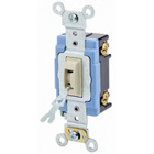 15 Amp, 120/277 Volt, Toggle Locking 3-Way AC Quiet Switch, Extra Heavy Duty Grade, Self Grounding, Back and Side Wired, Brown