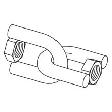 B446C-1/2ZN Female-Female Swivel Hanger, 2-3/4 in L, Steel, Zinc Plated