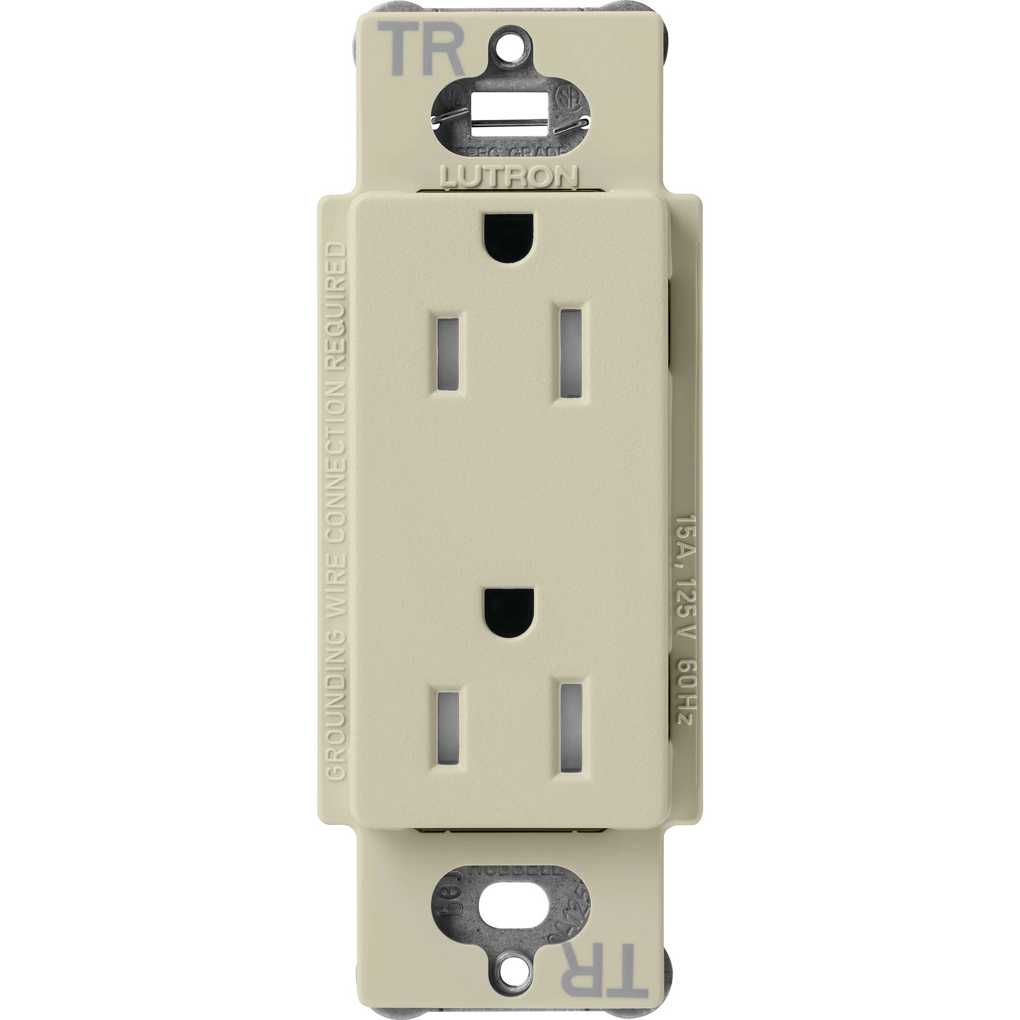 SCRS-15-TR-CY Claro Tamper-Resistant Duplex Receptacle, Decorator-Style Outlet, 15 Amp, Satin, Clay