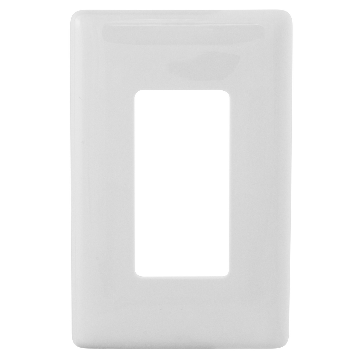 NPS26W Non-Metallic Standard Decorator Wall Plate, 1 Gangs, 3 in W x 4-3/4 in H x 1/4 in D, Polycarbonate, White