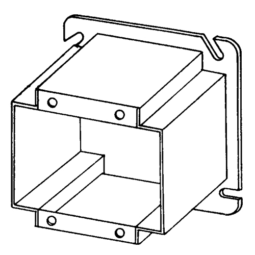 857-200 2-Device Tile Raised Square Box Cover, 4-11/16 in L x 4-11/16 in W x 2 in D, Steel