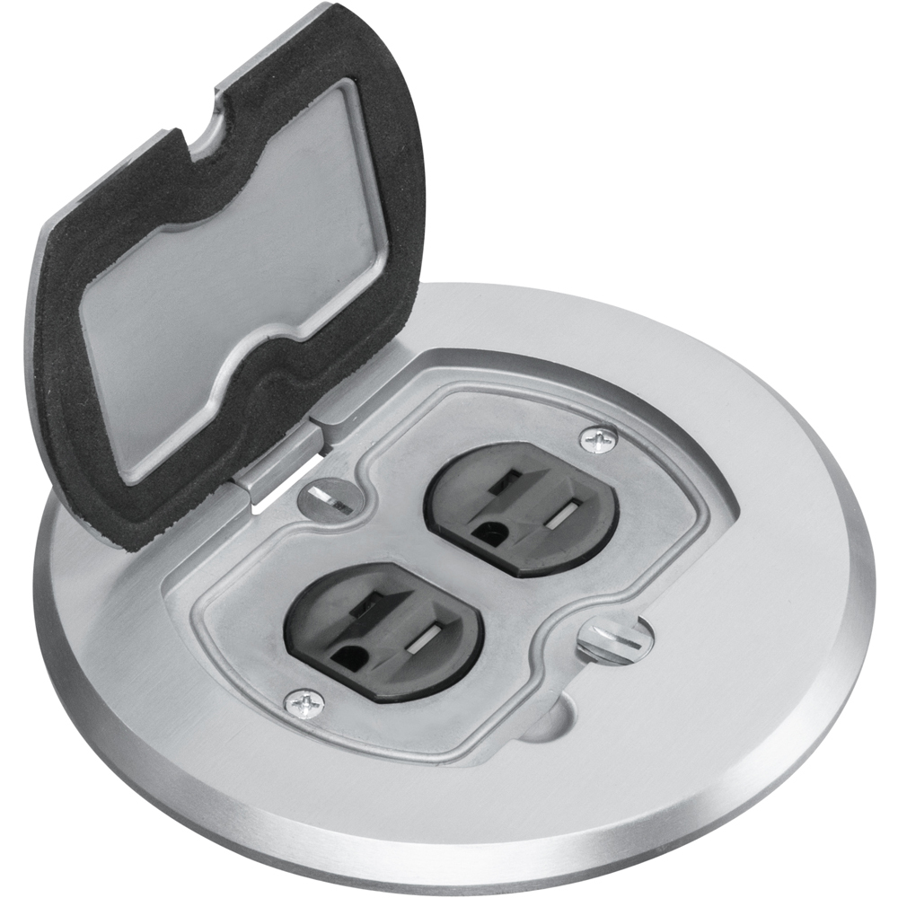 FLBAFR101NL Adjustable Metallic Floor Box, Nickel, 1 Gang