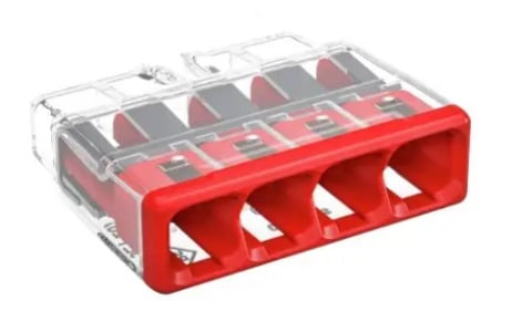 PUSHWIRE®  splicing connector; 4-conductor; redBag of 500 pieces