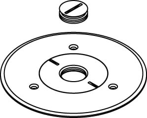 896CK-3/4 Ratchet-Pro 880/881 Assembled Communication/Power Cover Plate, 5-1/2 in Dia, Brass