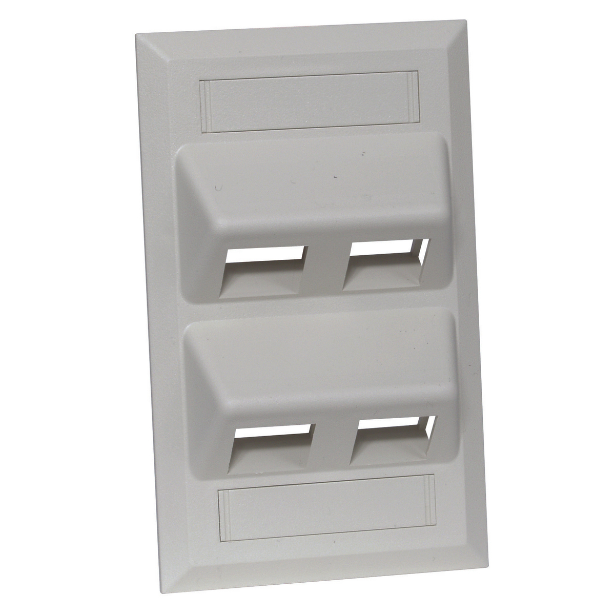 AFP14G Angled Vertical Faceplate, 1 Gangs, 4 Ports, Fastened Mount, ABS