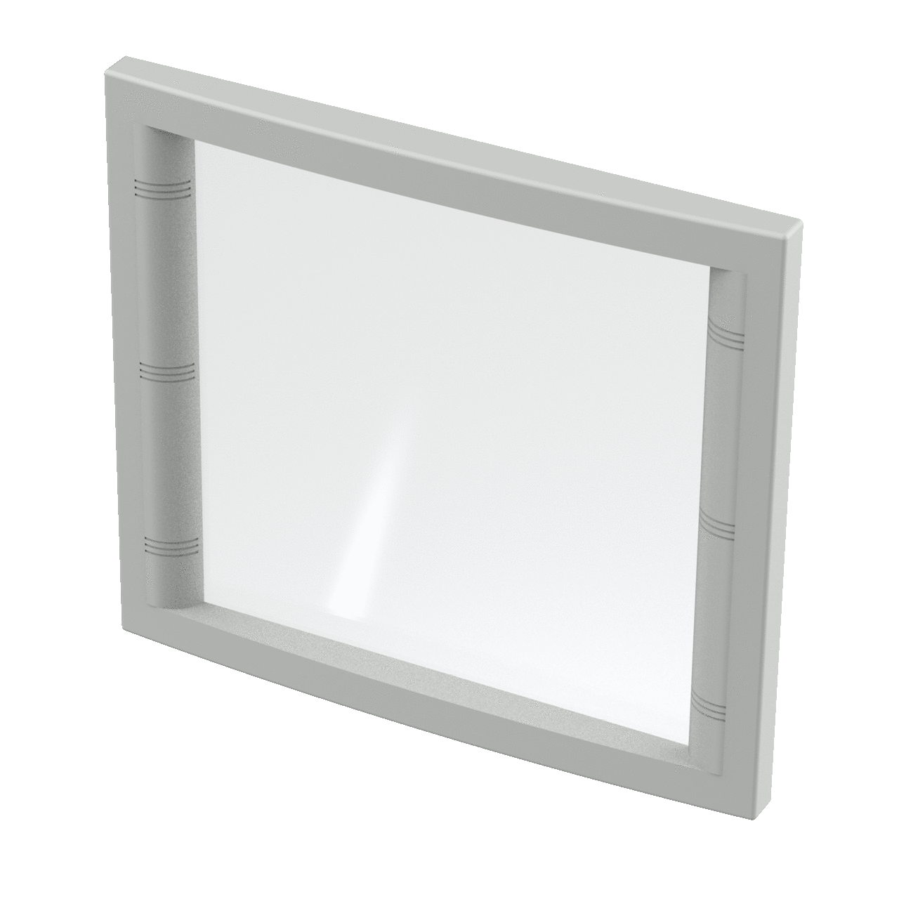 CWF5557 C2 Fixed Hinged Concept Window Kit, 19.4 in H x 19.13 in W, 21.65 in H x 22.44 in W x 1.42 in D, For Use With CONCEPT 550 x 570 mm Operator Interface Enclosures, Die Cast Aluminum, Medium Gray, Textured